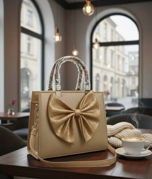 Golden Bow Handbag